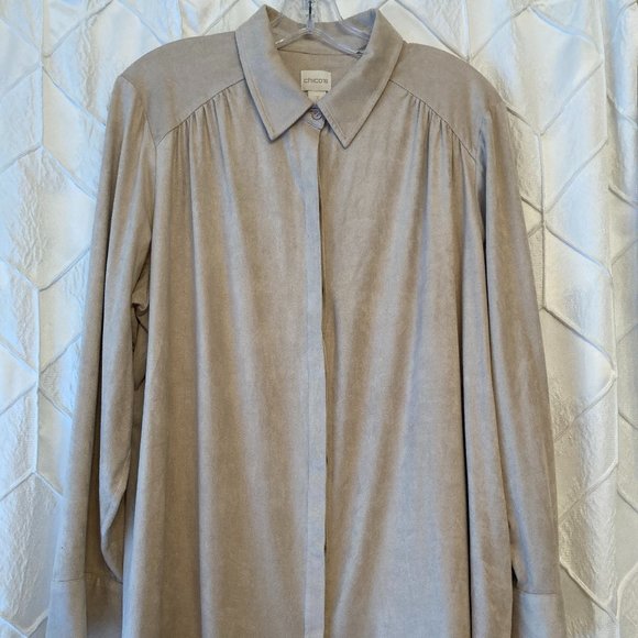Chico's Tops - Baby blue sueded blouse - Chico's size 3